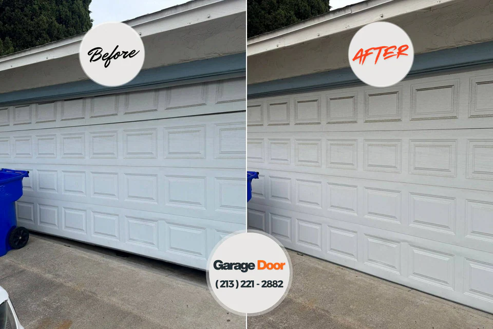 Before and after: garage door repair Grantville, GA